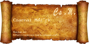 Csarnai Márk névjegykártya