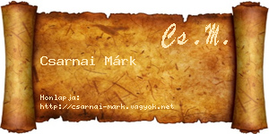 Csarnai Márk névjegykártya